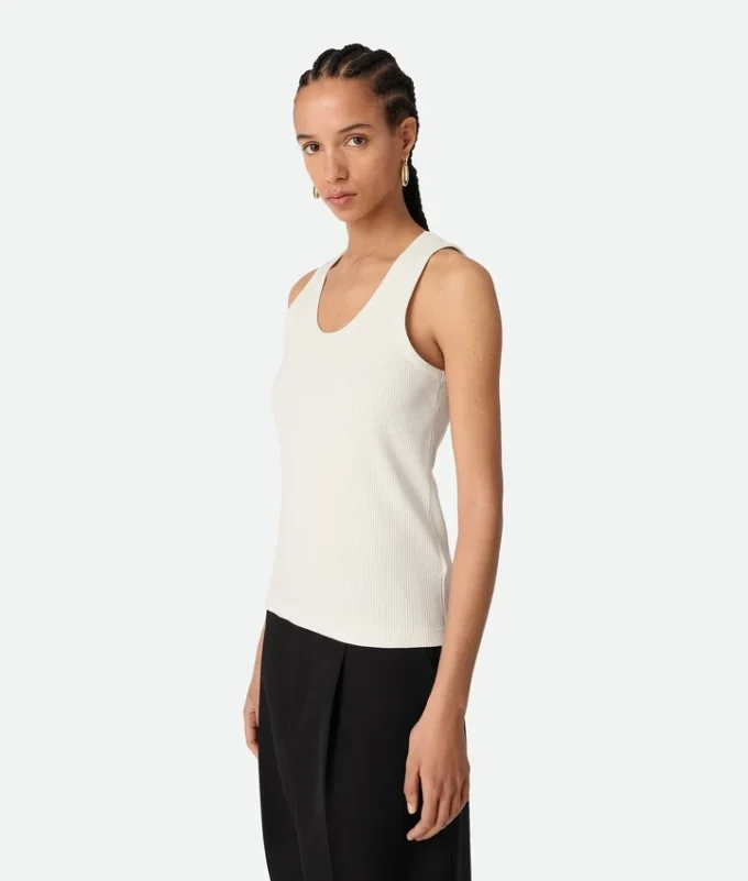 Tanktop aus geripptem Baumwolljersey Tanktop aus geripptem Baumwolljersey