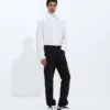 Verwaschene schwarze Jeans mit geradem Bein Verwaschene schwarze Jeans mit geradem Bein