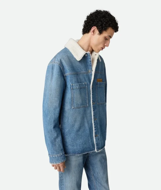 Vintage-Jacke aus Indigo-Denim und Lammfell Vintage-Jacke aus Indigo-Denim und Lammfell