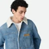 Vintage-Jacke aus Indigo-Denim und Lammfell Vintage-Jacke aus Indigo-Denim und Lammfell