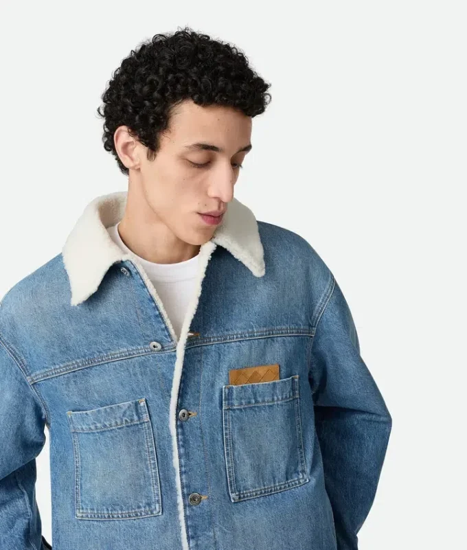 Vintage-Jacke aus Indigo-Denim und Lammfell Vintage-Jacke aus Indigo-Denim und Lammfell