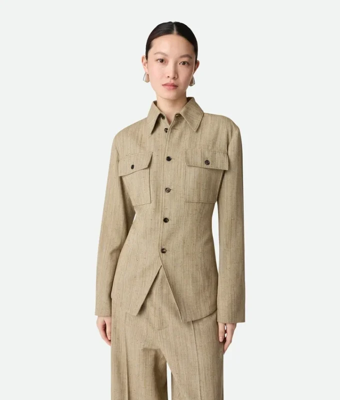 Viskose-Seiden-Hemdjacke Viskose-Seiden-Hemdjacke