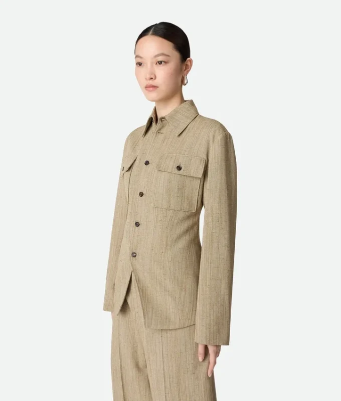 Viskose-Seiden-Hemdjacke Viskose-Seiden-Hemdjacke