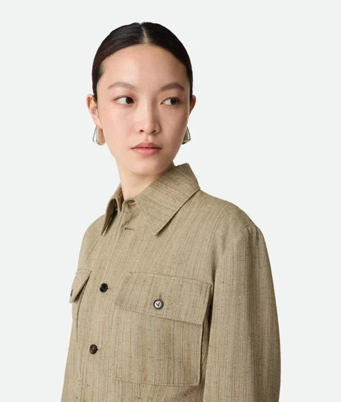 Viskose-Seiden-Hemdjacke Viskose-Seiden-Hemdjacke