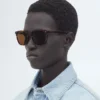 Weiche Sonnenbrille aus recyceltem Acetat in quadratischer Form Weiche Sonnenbrille aus recyceltem Acetat in quadratischer Form